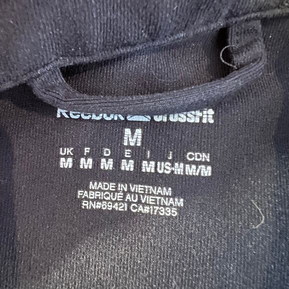 Reebok Crossfit Shirt Mens Medium Black Long Sleeve Quarter Zip ** - Picture 8 of 9